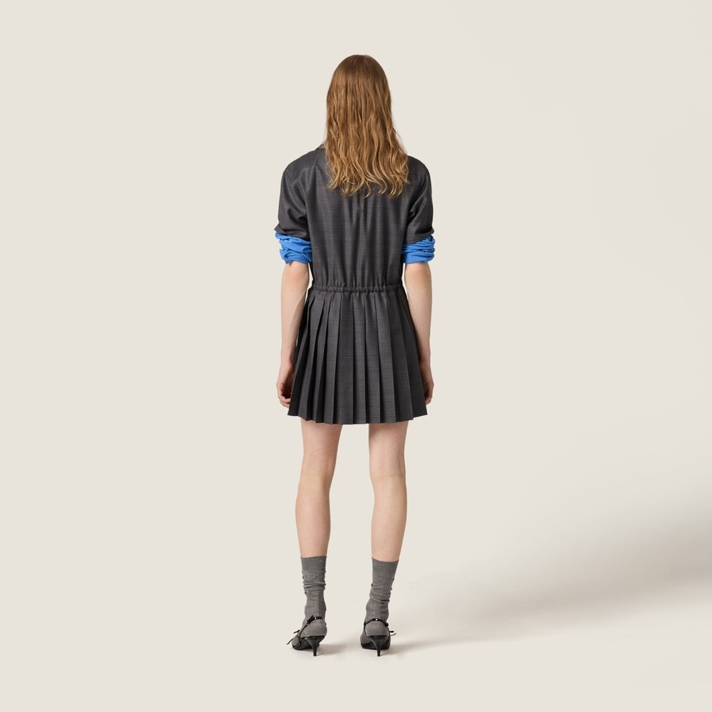 Miu Miu Prince of Wales pleated short dress It36 - Picture 3 of 7